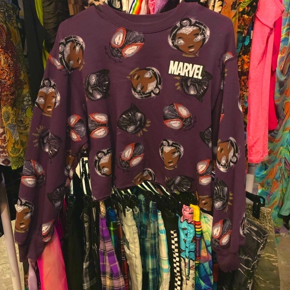 🤑Marvel Deep Purple Cotton Blend Top - Picture 1 of 2